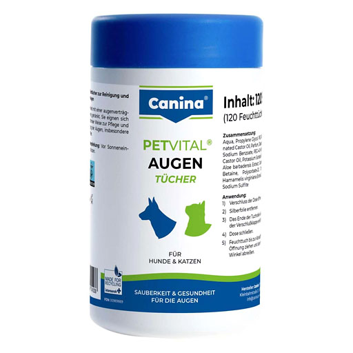 PETVITAL Feuchttücher f. Augen vet. 120 St
