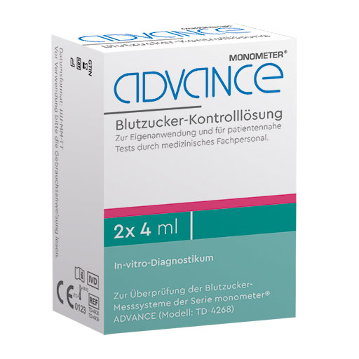 ADVANCE Monometer Blutzucker Kontrolllösung GDH 2x1 St