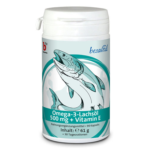 besavital Omega-3-Lachsöl 500 mg + Vitamin E 90 St  