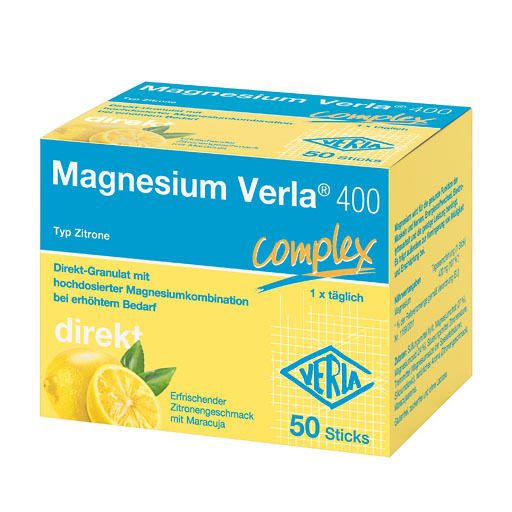 MAGNESIUM VERLA 400 Zitrone Direkt-Granulat 50 St