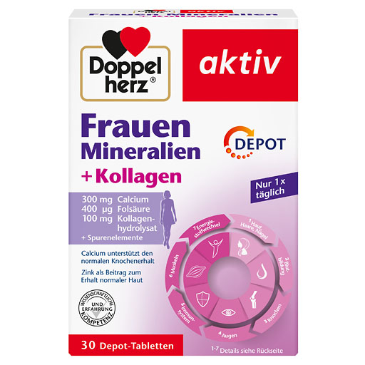 DOPPELHERZ Frauen Mineralien+Kollagen Depot Tabl. 30 St  