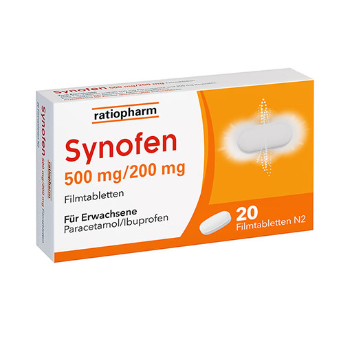 SYNOFEN 500 mg/200 mg Filmtabletten mit Ibuprofen und Paracetamol* 20 St